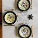 Set of three plates in slip Moulin des loups and hamage. Orchies