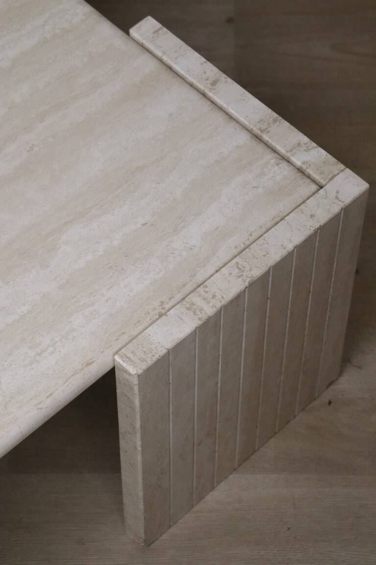 Travertine coffee table, 1980
