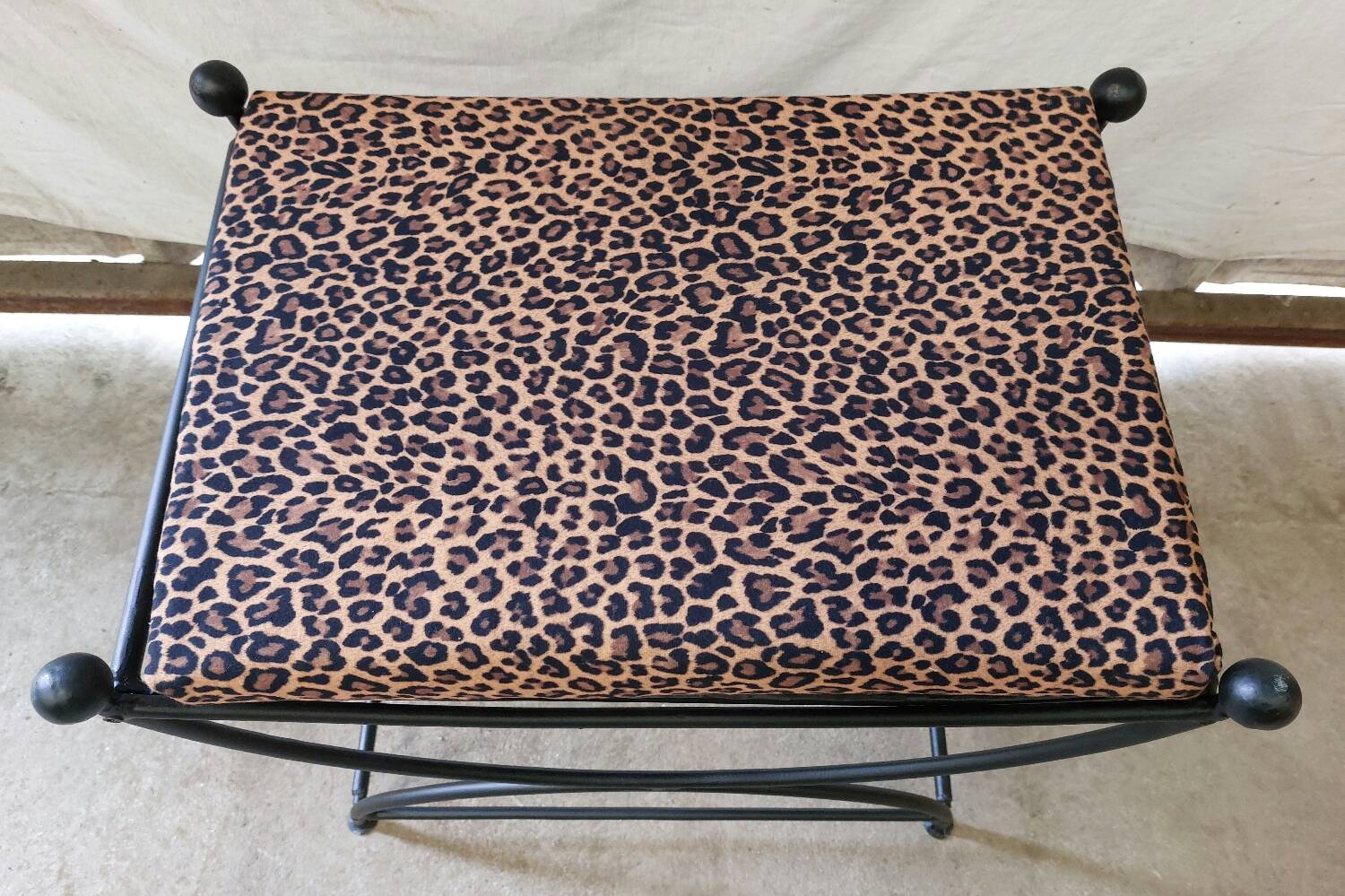 Vintage wrought iron stool