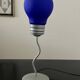 Small blue lamp bulb postmodern 90s Pop Art style