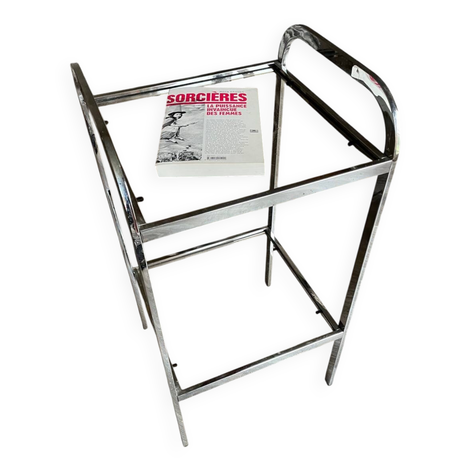 Sellette étagère vintage vers 1970 chromée