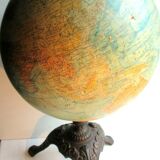 World map, Napoleon III Globe edited by FOREST, cast-iron tripod foot