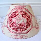 Red toile de Jouy lampshade