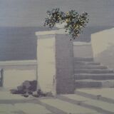 Giorgio Zuppini, Terrace by the Sea with Seagulls, Lithograph, 1970