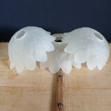 Set of 3 Art Deco glass paste pendant lights