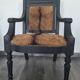 Fauteuil de caractère en bois noir et peau de bête #CHMR