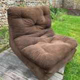 Vintage 1970s brown corduroy armchair