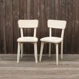 Paire de chaises bistrot en bois peint
