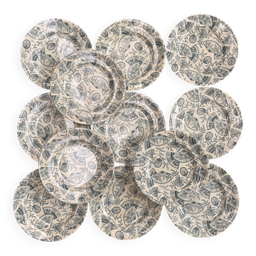12 assiettes Terre de fer Longwy