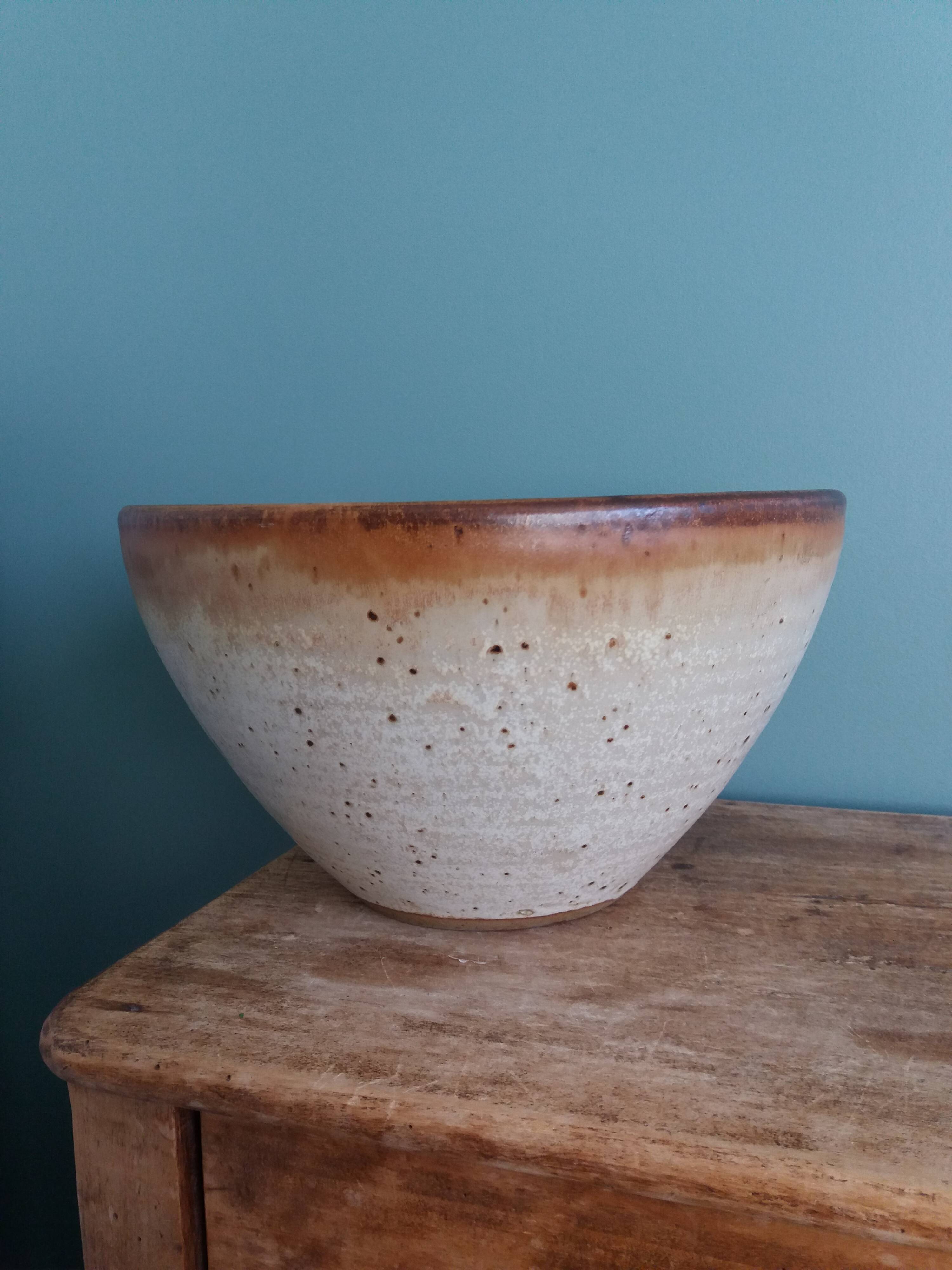 Stoneware salad bowl from Puisaye Jean-Pierre Prud'homme