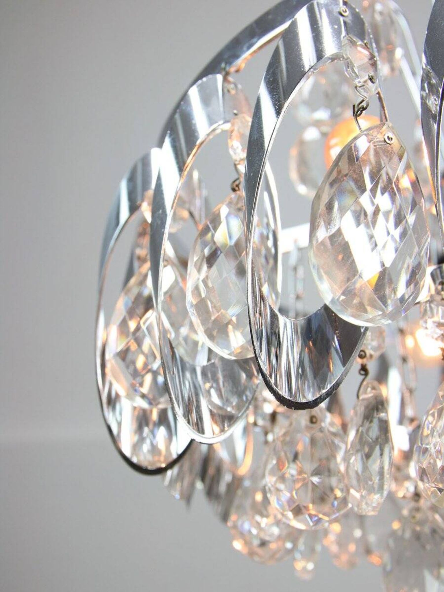 Petit chandelier en cristal viennois vintage, années 1970