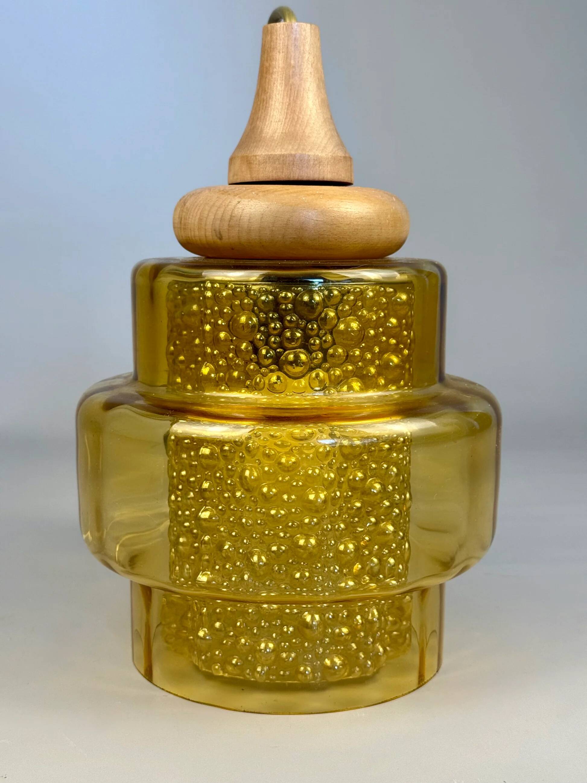 Amber glass vintage pendant, 1960s–70s style