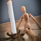 Brass flower candlestick