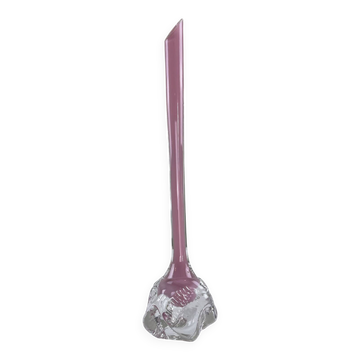 Soliflore sculpturale en verre rose