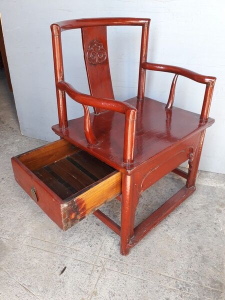 Chinese armchair / Asian solid wood 18th century