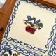 Vintage wooden and earthenware tray from Gien with Peonies decor