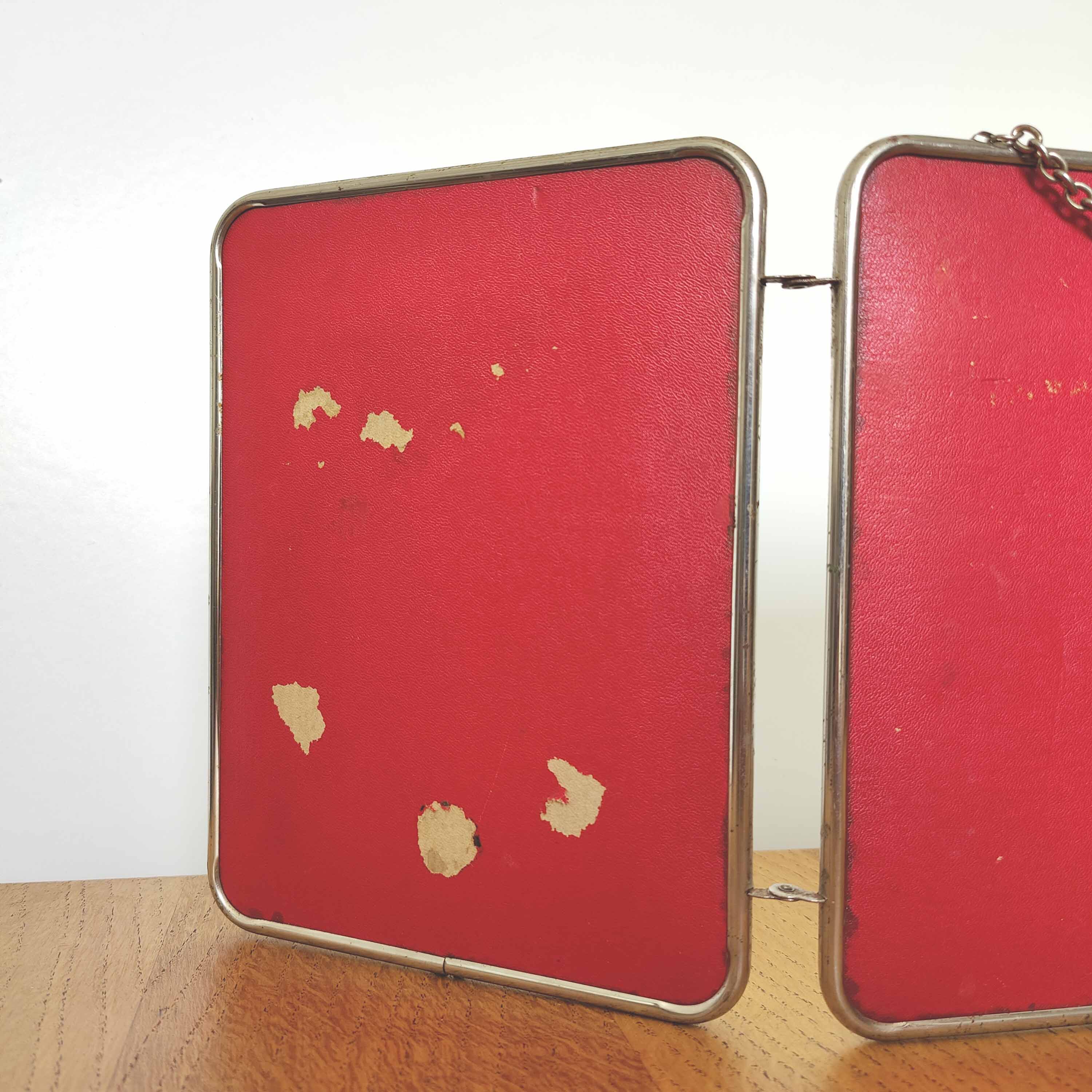 Triple barber mirror 57x27cm