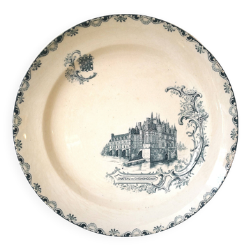 round serving dish, ironstone, Clairefontaine, château series