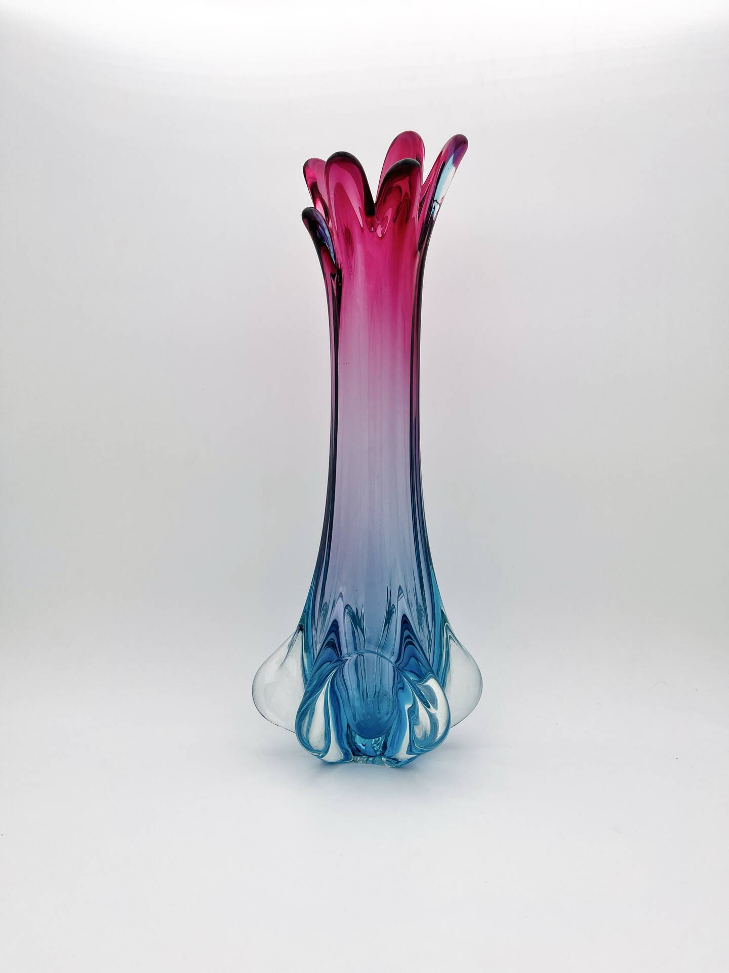 Giant Murano Vase Fratelli Toso Sommerso Gradient 51cm 4.2kg 60s 70s