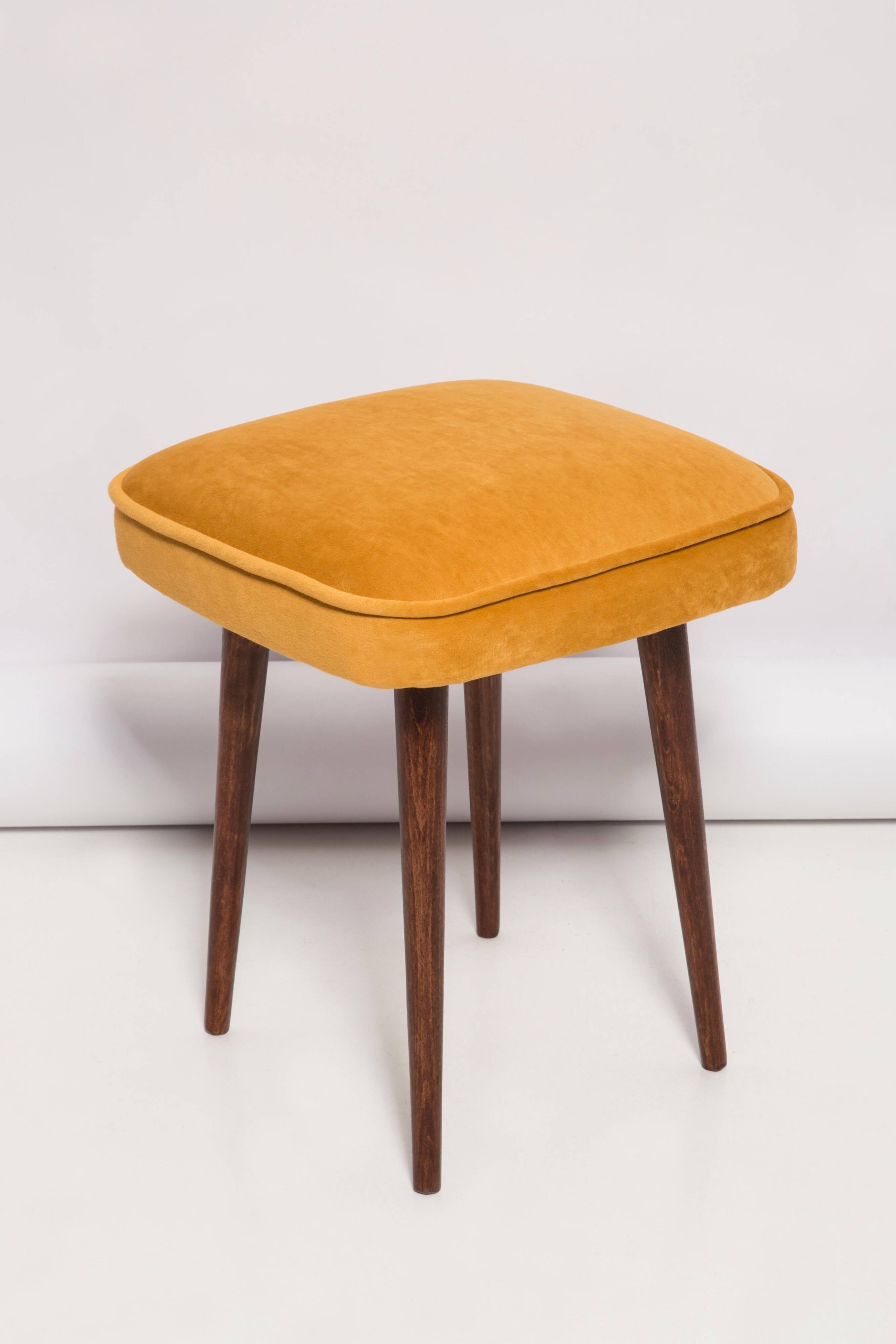 Set of two mustard yellow stools, Europe, 1960s