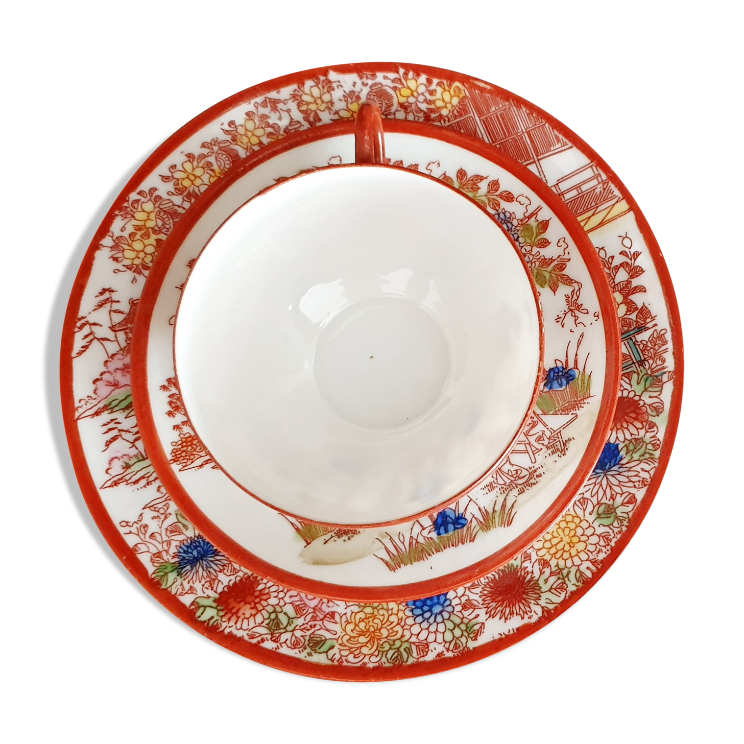 Old tea cup + Japanese porcelain saucer