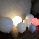 Open globe 20cm in old white glass for suspension lamp
