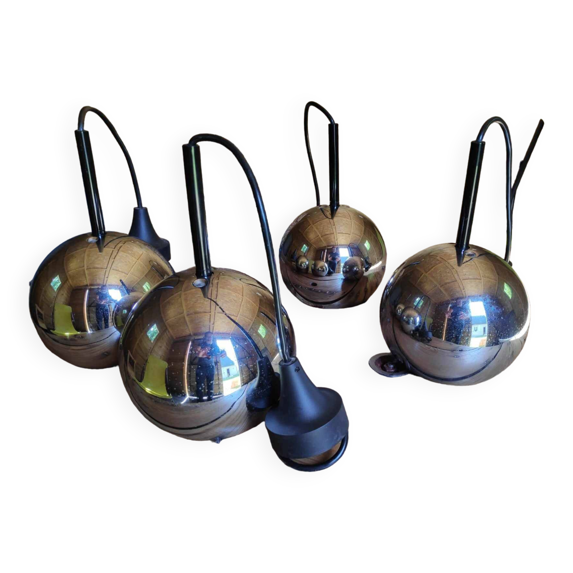 Set of 4 real STAFF pendant lights from the 70s