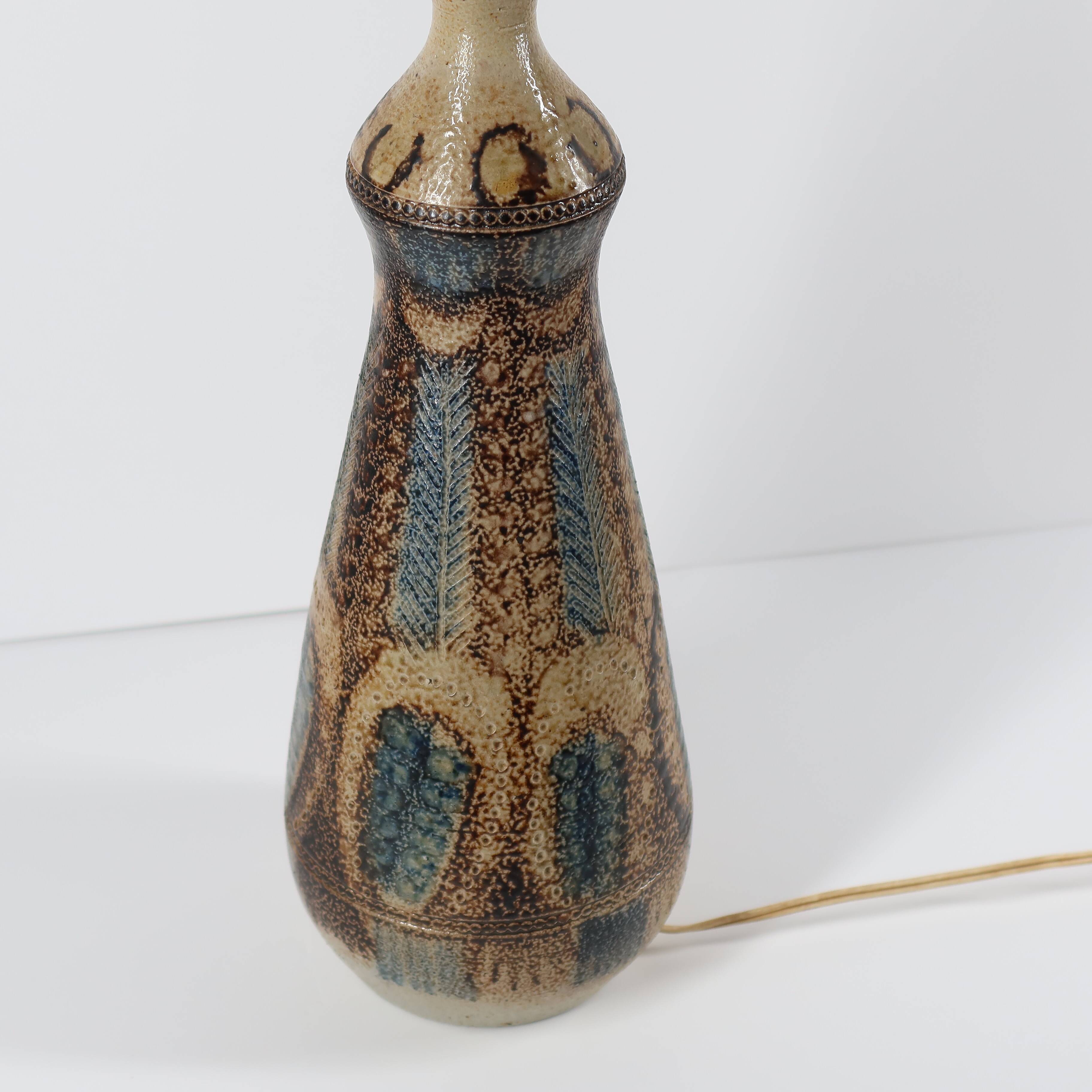 Pied de lampe en céramique vintage signé Jean‑Claude Courjault Kéraluc