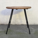 Vintage wicker side table from the 60s