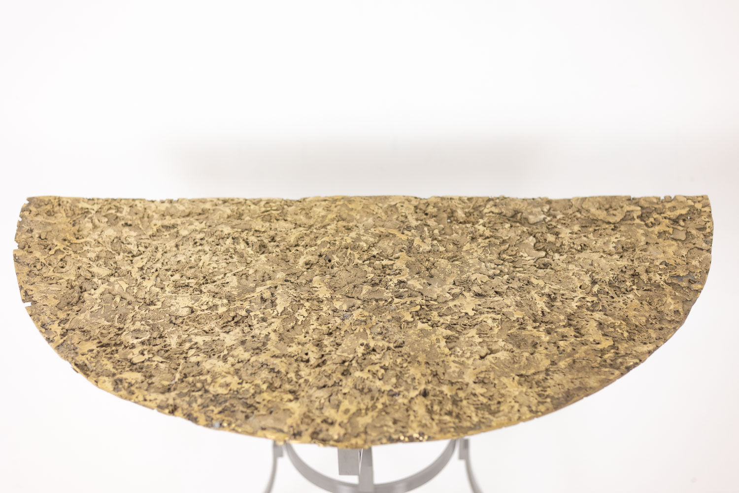 Pair of metal and bronze cast consoles. Contemporary.