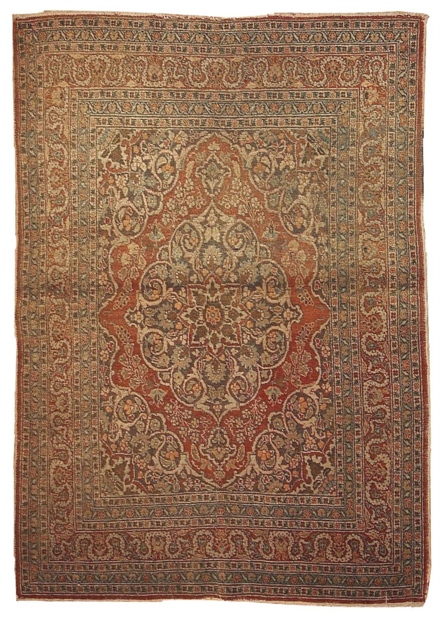 Handmade antique Persian Tabriz rug 128cm x 179cm 1920s - 1B154