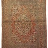 Handmade antique Persian Tabriz rug 128cm x 179cm 1920s - 1B154