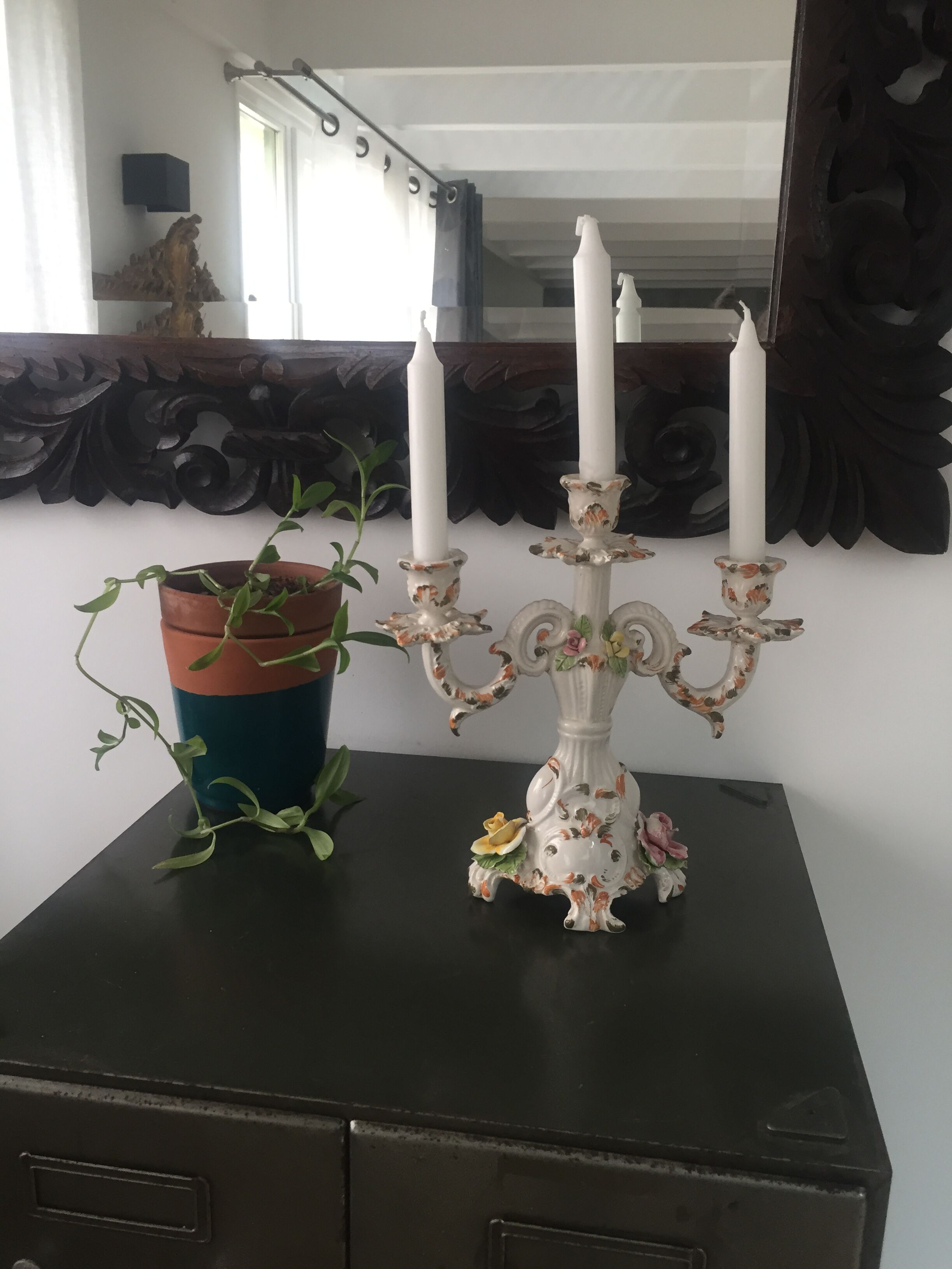Bougeoir vintage en porcelaine