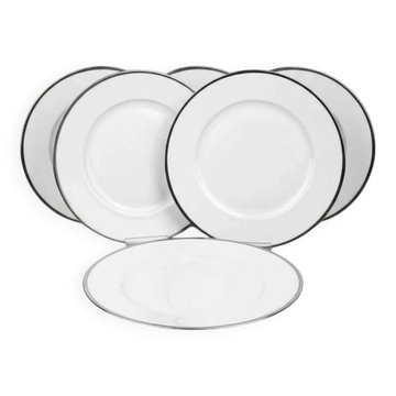 Raynaud, Fontainebleau Platinum, set of 6 plates with rim 22 cm