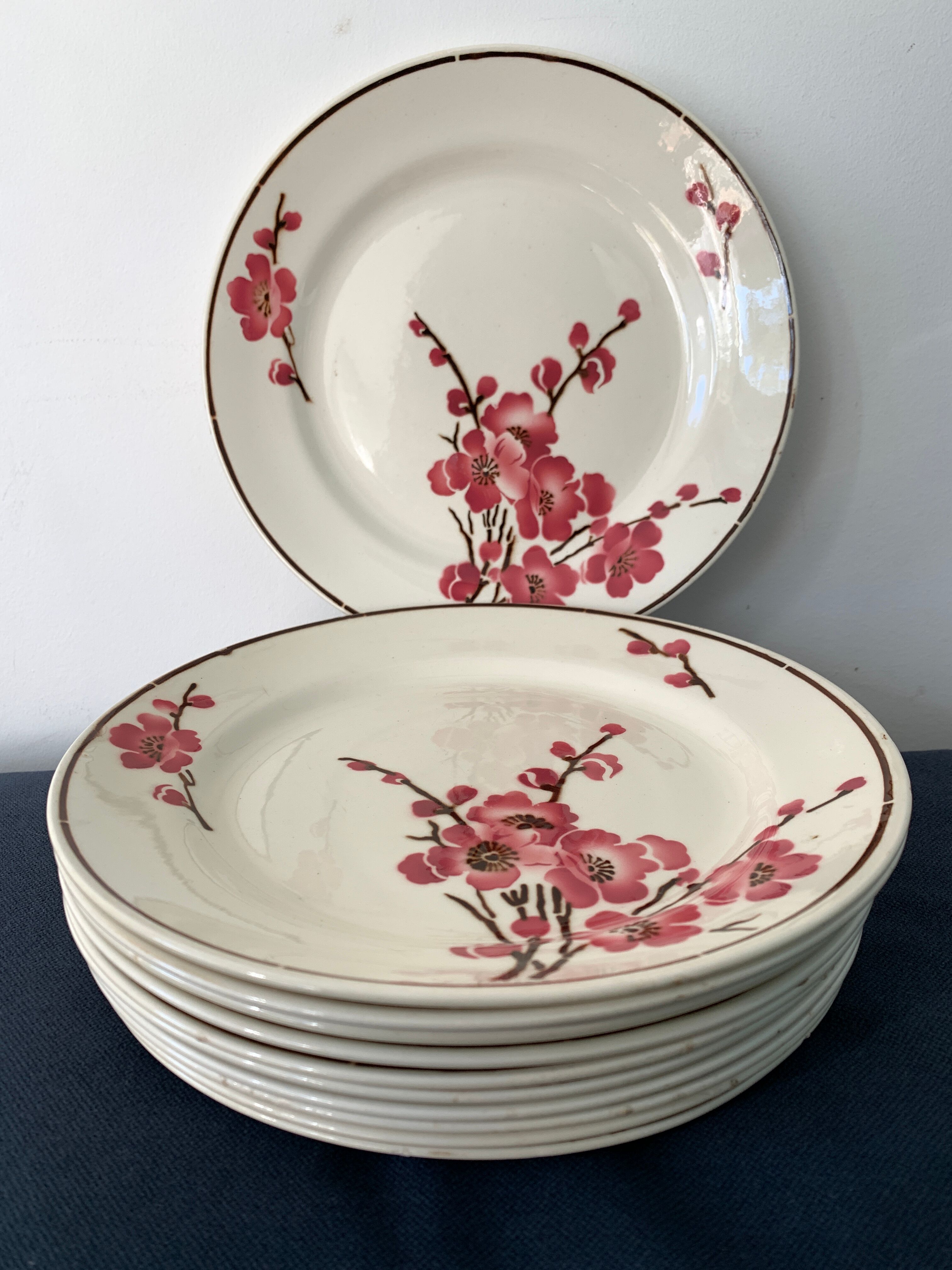 11 dessert plates Saint Amand Terre de Fer, 1930