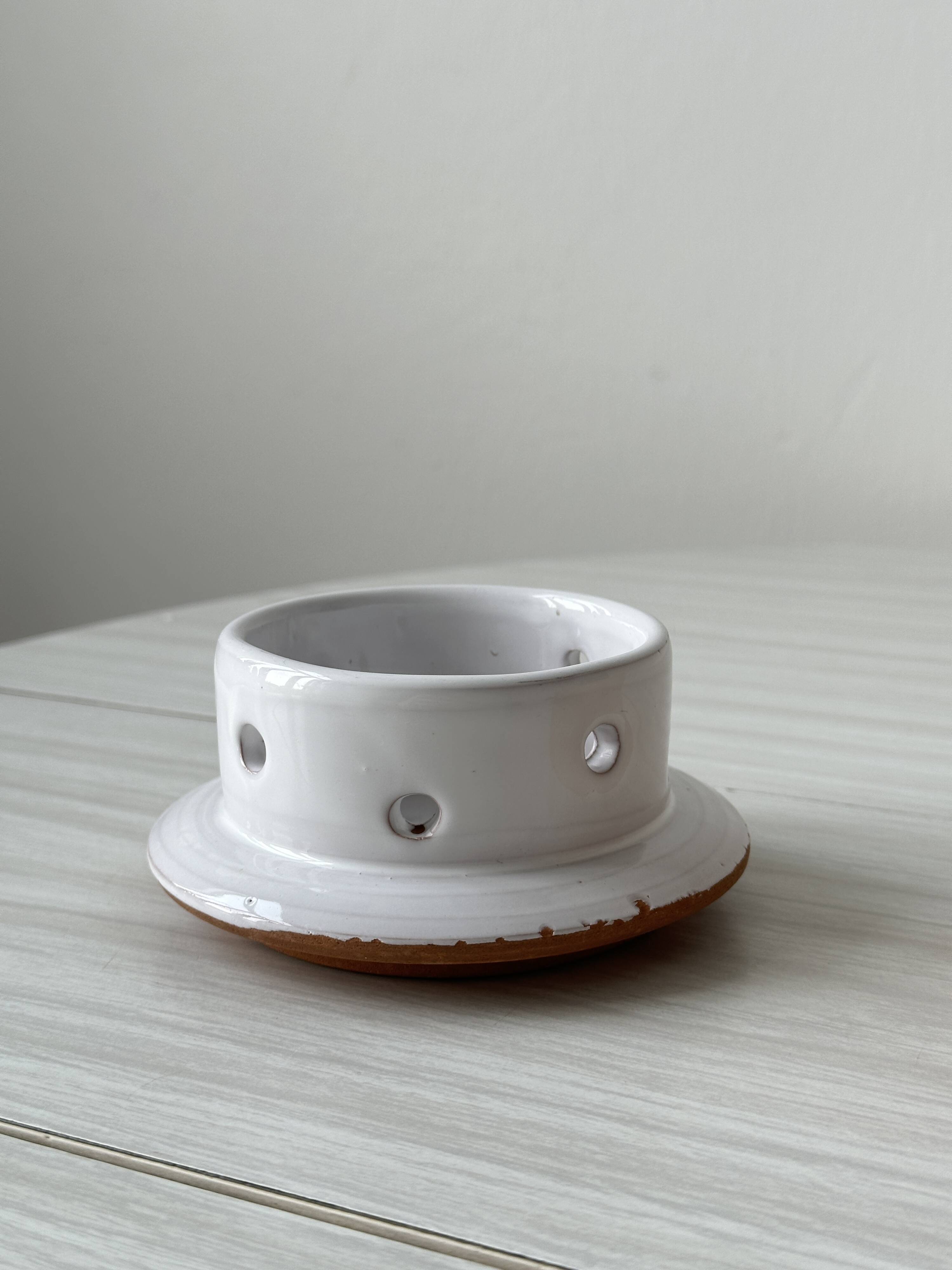 Terracotta ceramic butter dish