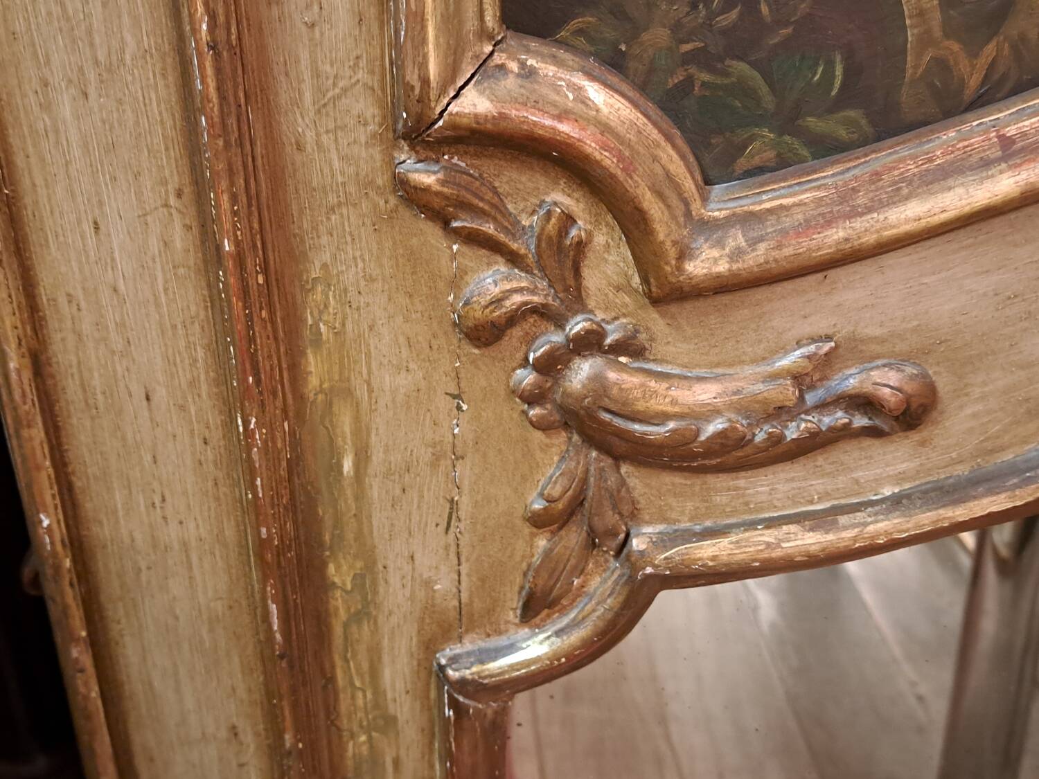 Patinated Louis XV style trumeau