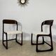 Set of 2 Baumann sled chairs in wood and terry fabric, 60s design