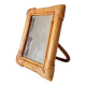 Vintage 1970s rattan tabletop mirror