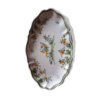 Oval dish in Moustiers earthenware