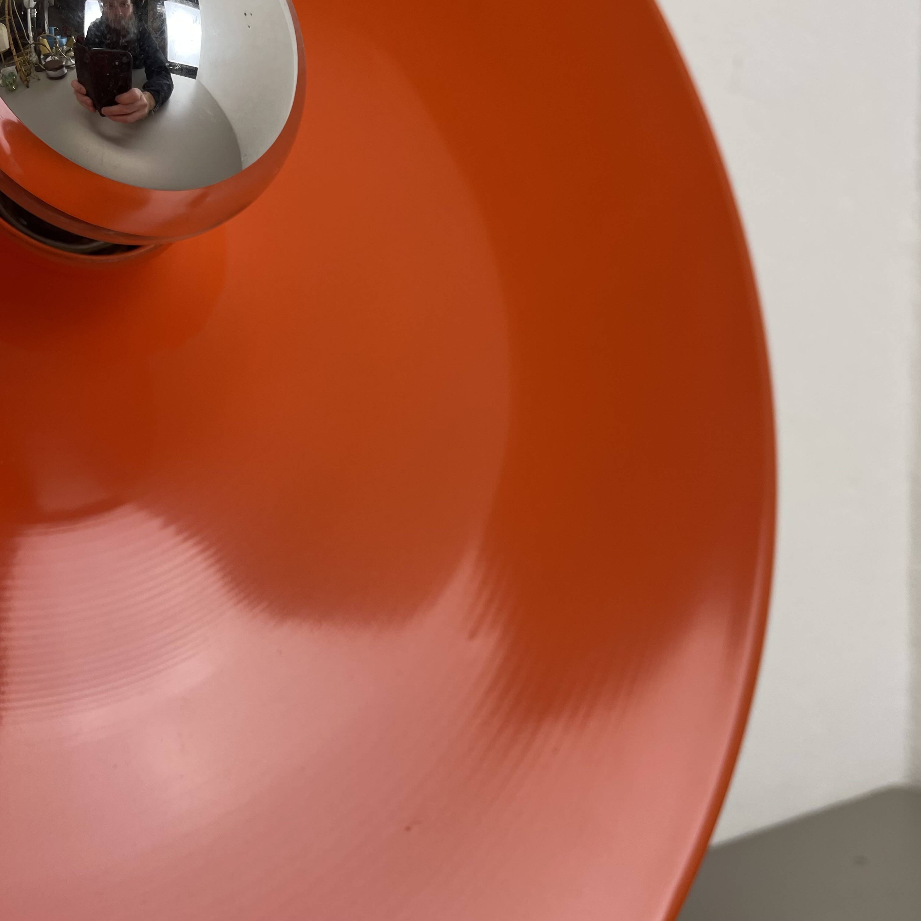 Rare Orange 50cm Charlotte Perriand Disc Wall Light by Staff, Germany 1970