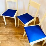 Vintage chairs blue seat