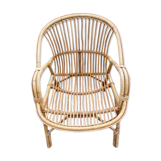 Rattan shell armchair