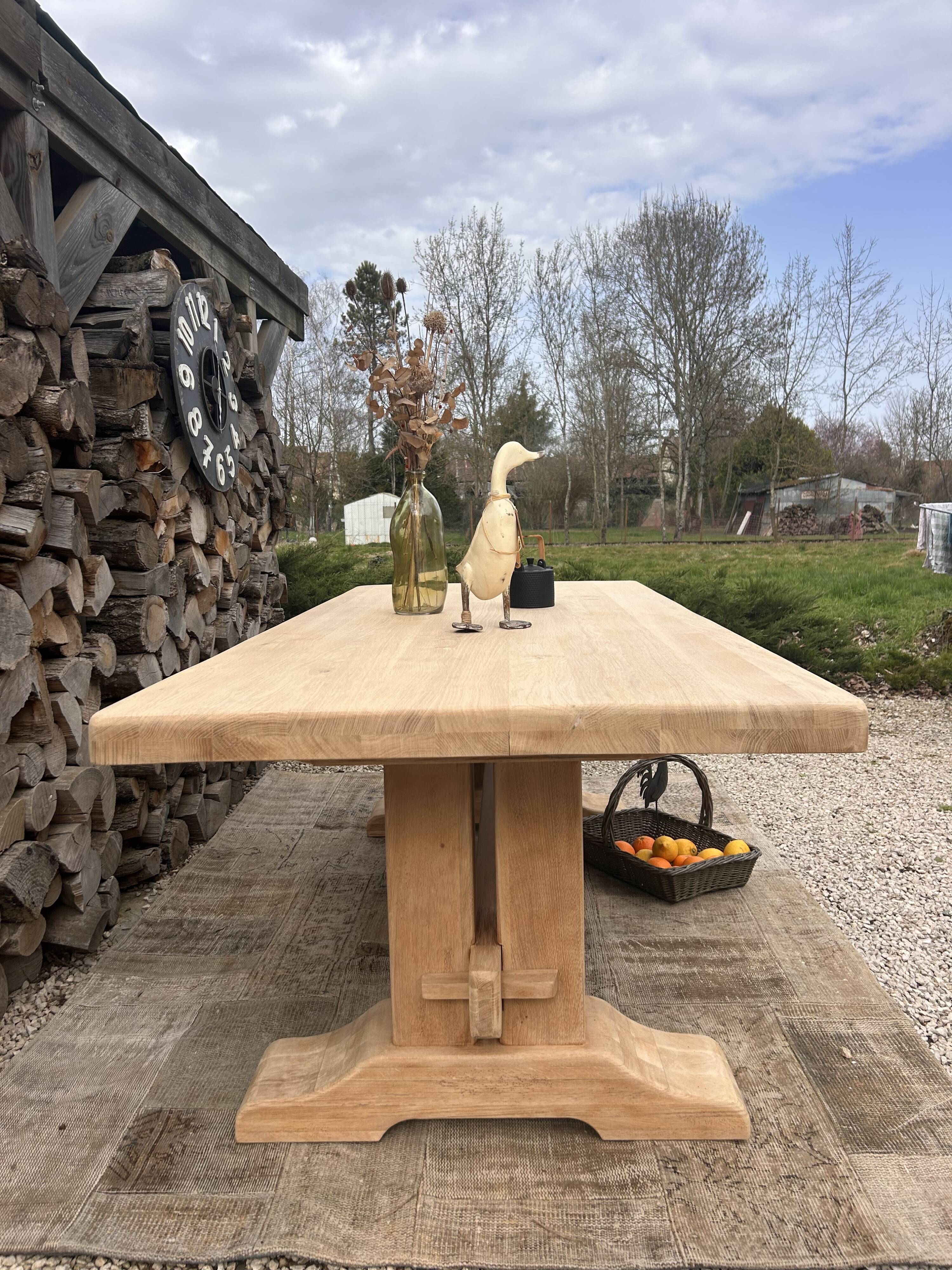 Renovated solid oak monastery table