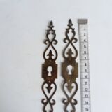 paire d'entrées de serrure anciennes pour meuble,porte,armoire