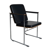 Lot de 4 fauteuils Avarte par Yrjo Kukkapuro en cuir noir