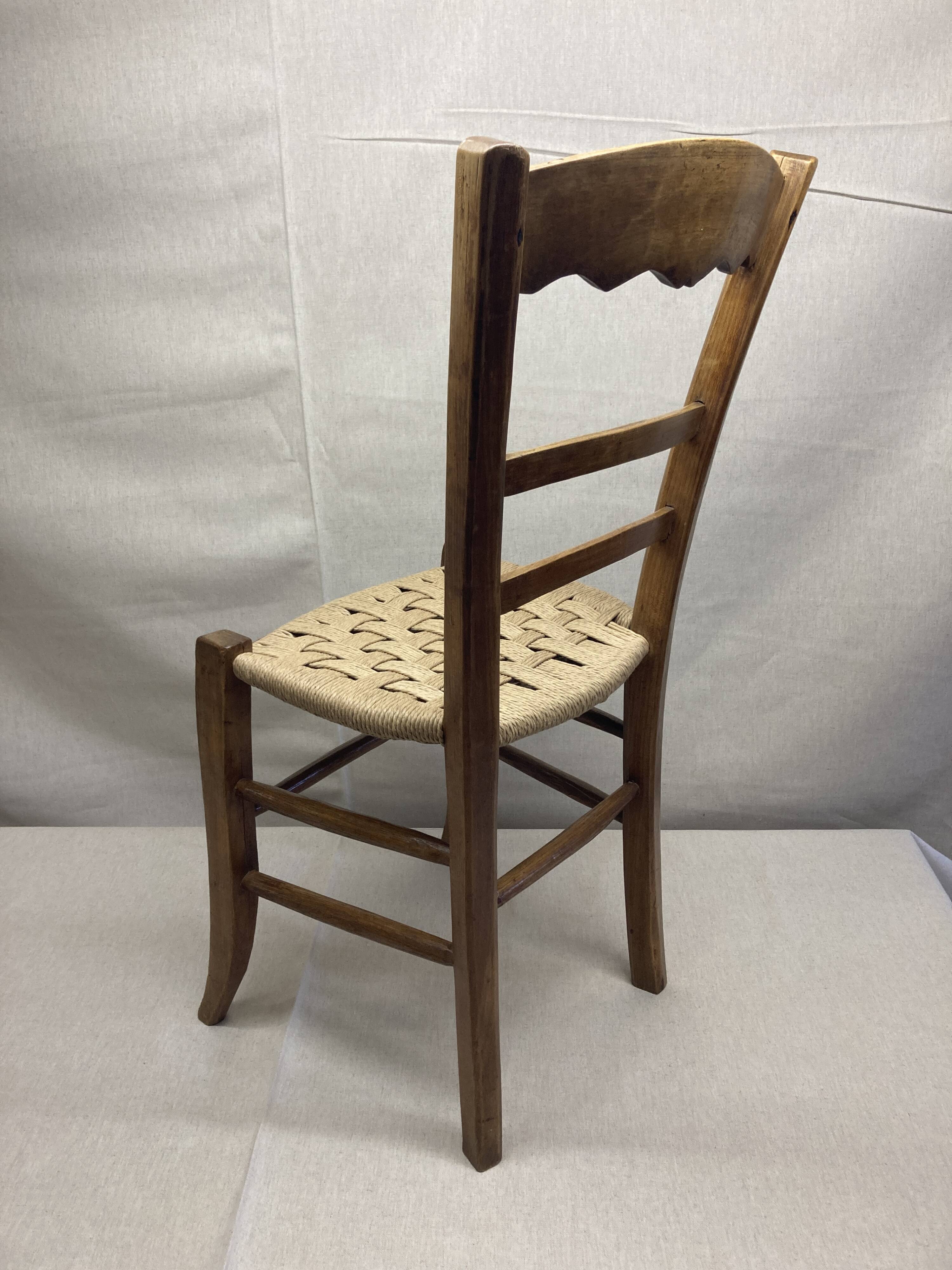 19th-century peasant chair restored – handmade Danish cord weaving