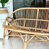 Old vintage sofa / rattan bench