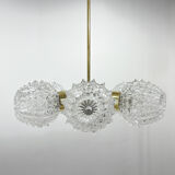 1960's brass & glass chandelier by kamenicky senov, 2 pieces available