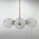 Lustre en laiton et verre des années 1960 par Kamenicky Senov, 2 pièces disponibles